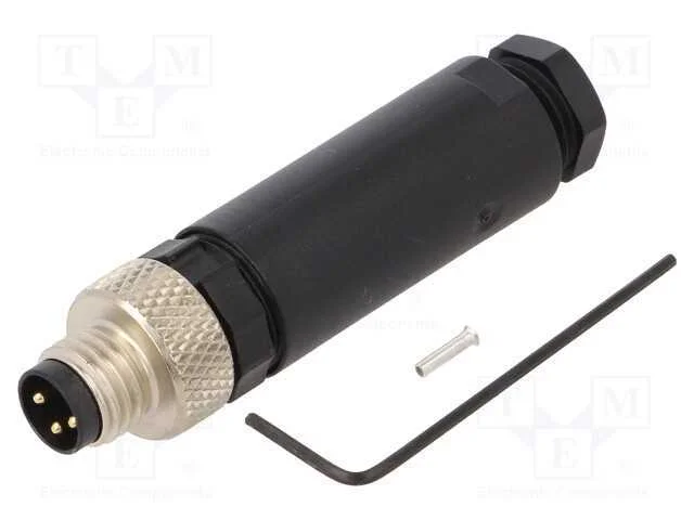 Conector: M8, macho, PIN: 3, simples, com cabo, f.
