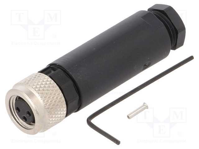Conector: M8, fêmea, PIN: 3, simples, com cabo, f.