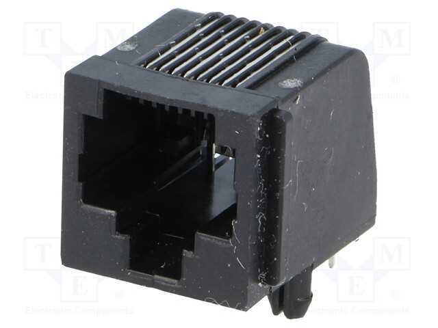 Tomada, RJ45, PIN: 8, Sistema: 8p8c, THT, angular.