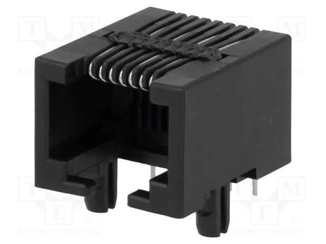 Tomada, RJ45, PIN: 8, Sistema: 8p8c, THT, angular.