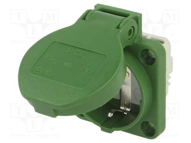 Conector: de Alimentação, Tomada, 2p+Pe, 250vac, 16a, Verde, Pin: 3