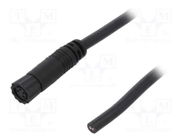 Conector: M8, 2m, Fêmea, Pin: 4, Simples, Ficha, 3a, Ip67, 30v