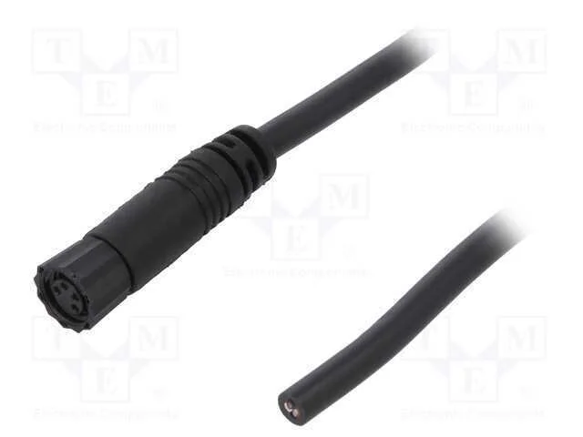 Conector: M8, 2m, Fêmea, Pin: 4, Simples, Ficha, 3a, Ip67, 30v