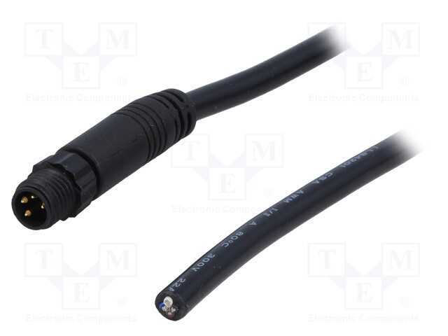 Conector: M8, 1m, macho, PIN: 4, simples, ficha, .