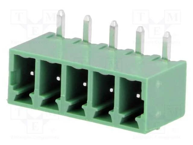 Bloco Terminal Separável, 3,81mm, Faixas: 5, Angulares 90, Macho