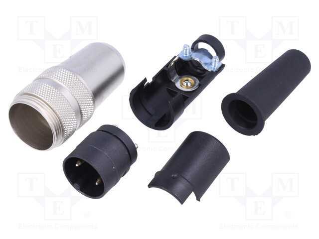 Conector: M16, Ficha, 680, Macho, Pin: 2, Não Blindados, Prateado, 7a