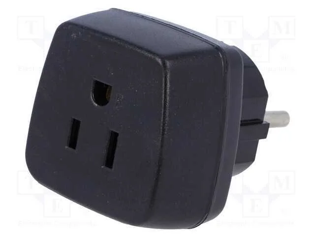 Passo: adaptador, 2P+PE, 230VAC, 15A, preta, PIN:.