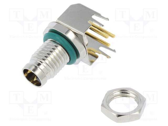 Conector: M8, macho, PIN: 3, angulares 90, para P.