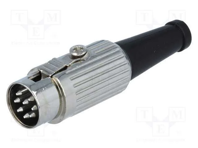 Ficha, Din, Macho, Pin: 8, Sistema: 270, Simples, com Cabo, Solda