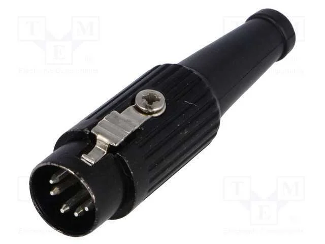 Ficha, Din, Macho, Pin: 5, Sistema: 180, Simples, com Cabo, Solda