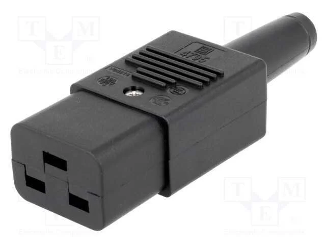 Conector: de alimentação, ficha, fêmea, 16A, 250V.