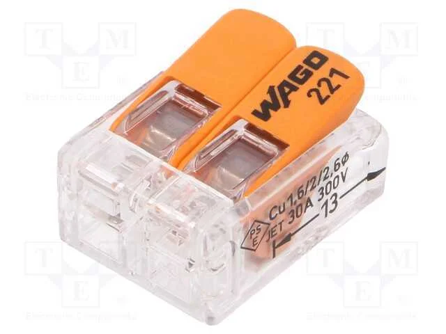 Conector rápido, 221, aperto de molas, 0,5÷6mm2, .