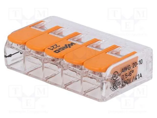 Conector rápido, 221, aperto de molas, 0,5÷6mm2, .