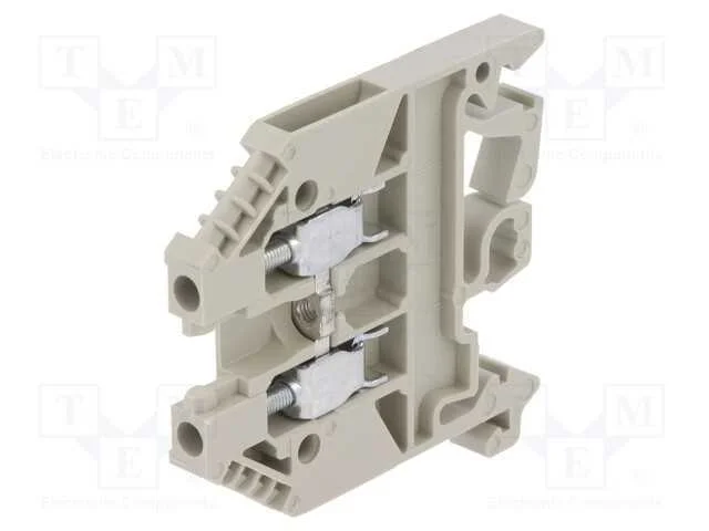 Conector: de Carril, 2,5mm2, Faixas: 1, Braçadeiras: 2, Cinzenta