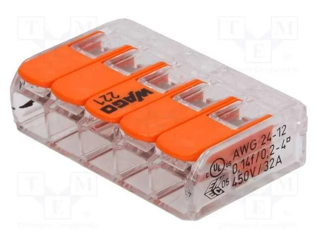 Conector rápido, 221, aperto de molas, 0,2÷4mm2, .