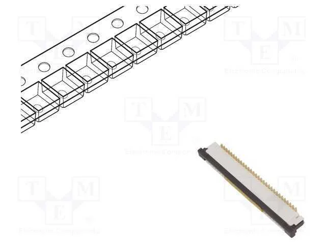 Conector: FFC/FPC, verticais, PIN: 22, ZIF, SMT, .