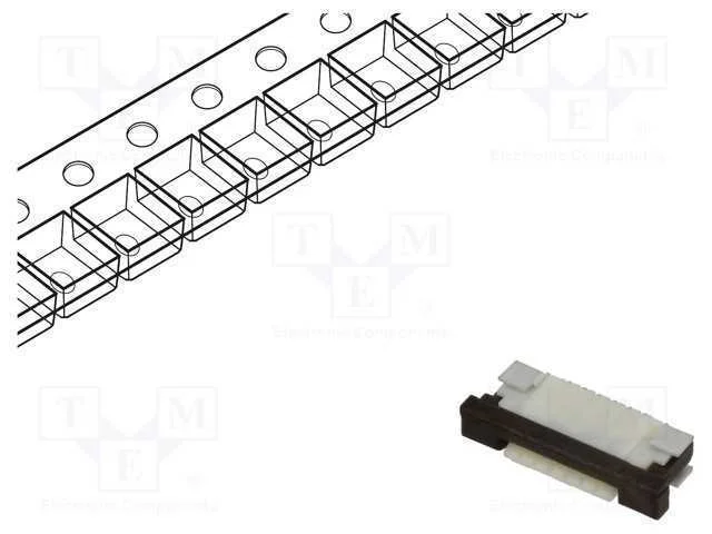 Conector: FFC/FPC, horizontais, PIN: 6, ZIF, SMT,.