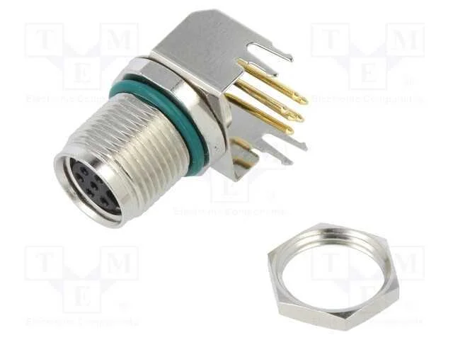 Conector: M8, F&ecirc;mea, Pin: 6, Angulares 90, para Pcb, Tomada, 1,5a