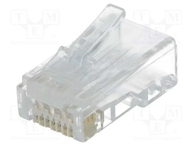 Ficha, RJ45, PIN: 8, Sistema: 8p8c, com cabo, IDC.