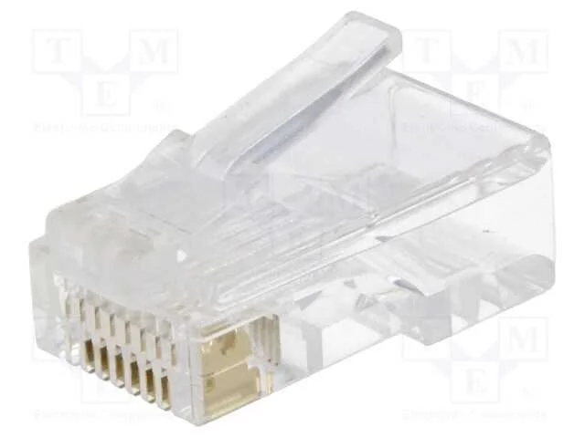 Ficha, RJ45, PIN: 8, Sistema: 8p8c, com cabo, IDC.