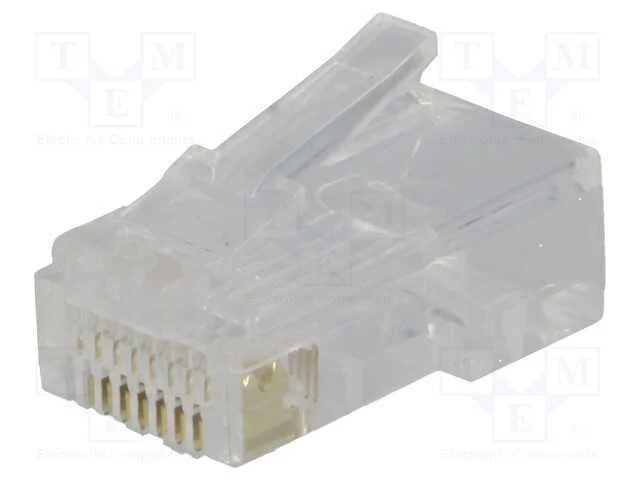Ficha, RJ45, PIN: 8, Sistema: 8p8c, com cabo, IDC.