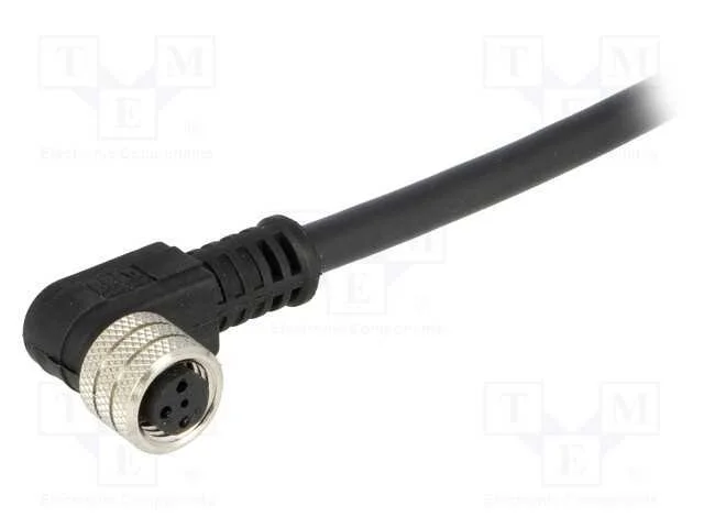 Conector: M8, Fêmea, Pin: 3, Angulares 90, com Cabo, Ficha, 3a, Ip67