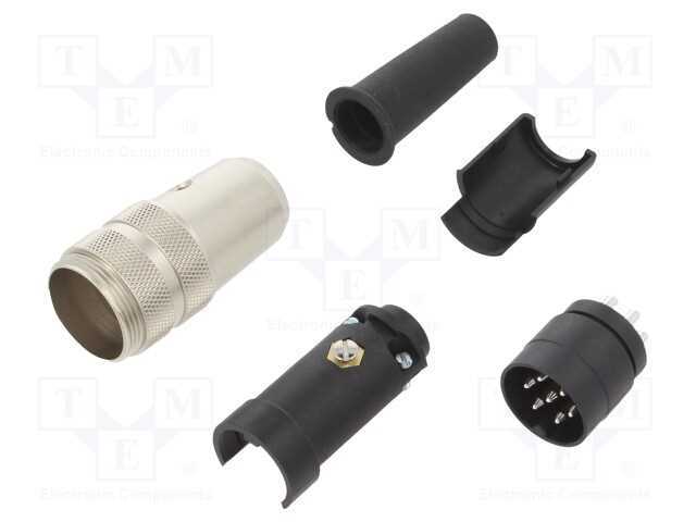 Conector: M16, Ficha, 680, Macho, Pin: 7, Não Blindados, Prateado, 5a