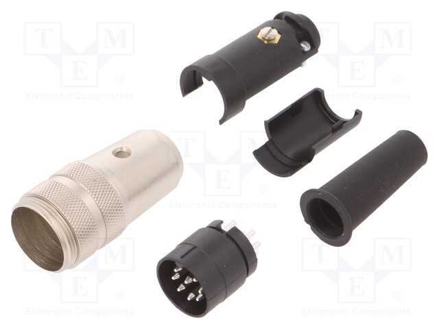 Conector: M16, Ficha, 680, Macho, Pin: 8, Não Blindados, Prateado, 5a