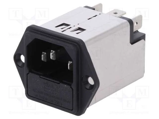 Conector: de alimentação, tomada, macho, 10A, 250.