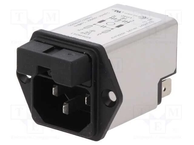 Conector: de alimentação, tomada, macho, 6A, 250V.