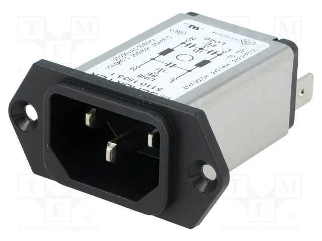 Conector: de alimentação, tomada, macho, 15A, 250.