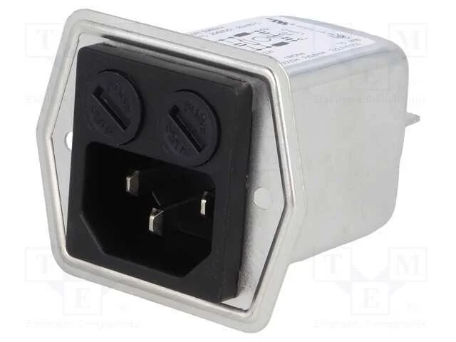Conector: de alimentação, tomada, macho, 6A, 250V.
