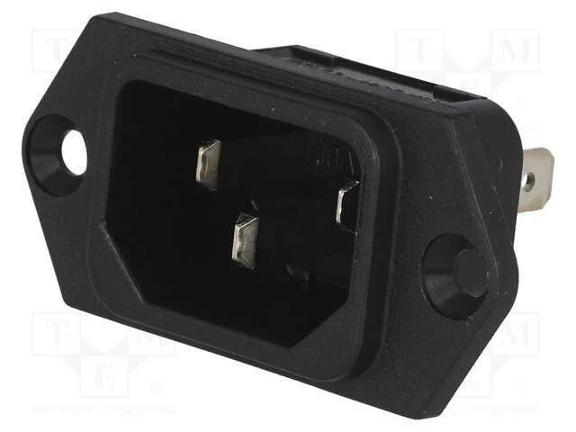 Conector: de alimentação, tomada, macho, 10A, 250.