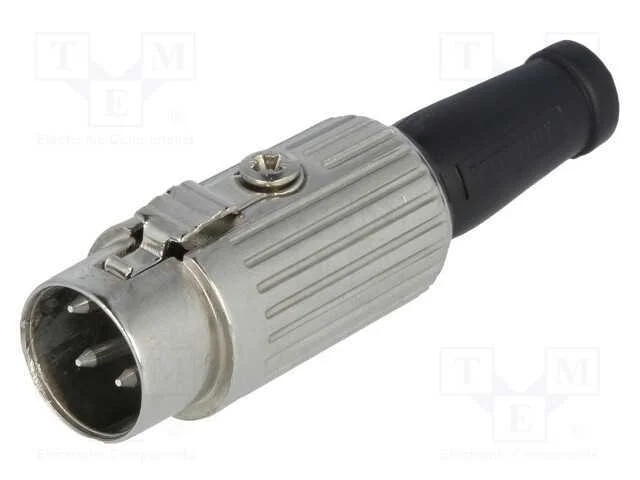 Ficha, Din, Macho, Pin: 4, Sistema: 216, Simples, com Cabo, Solda