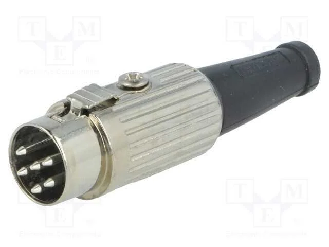 Ficha, Din, Macho, Pin: 6, Sistema: 240, Simples, com Cabo, Solda