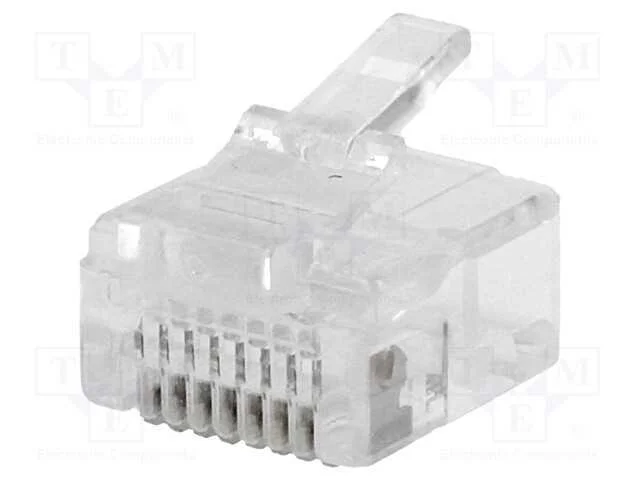 Ficha, RJ45, PIN: 8, curtos, Sistema: 8p8c, com c.