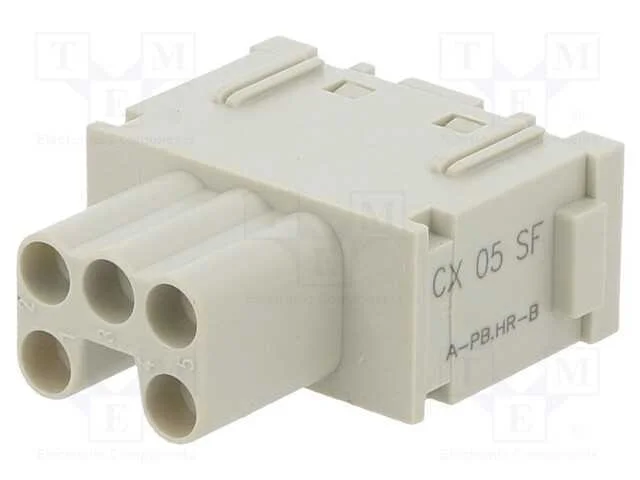 Conector: Hdc, Módulo, Fêmea, Mixo, Pin: 5, com As Ligações, 16a