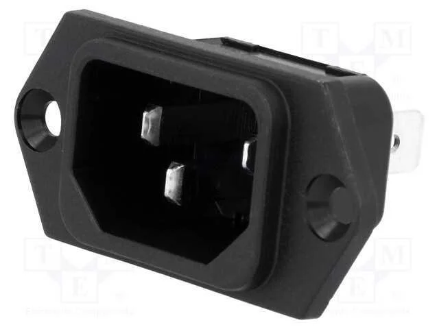 Conector: de alimentação, tomada, macho, 10A, 250.