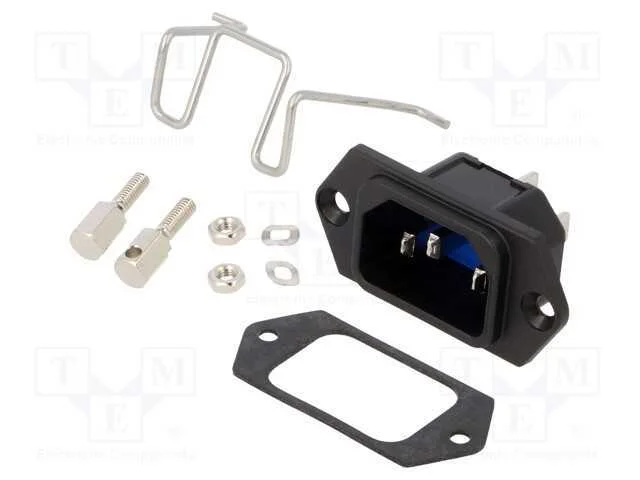 Conector: de alimentação, tomada, macho, 10A, 250.