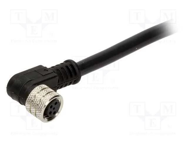 Conector: M8, Fêmea, Pin: 4, Angulares 90, com Cabo, Ficha, 3a, Ip67