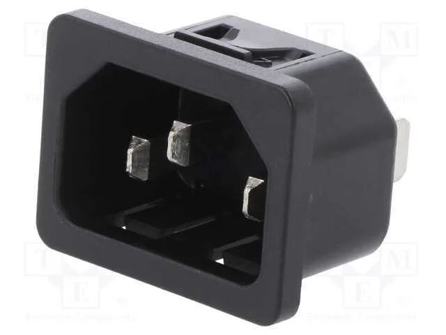 Conector: de alimentação, tomada, macho, 10A, 250.