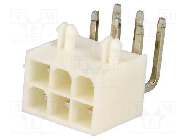 Tomada, Fio-Placa, Macho, 4,2mm, Pin: 6, Tht, Trinco Pcb