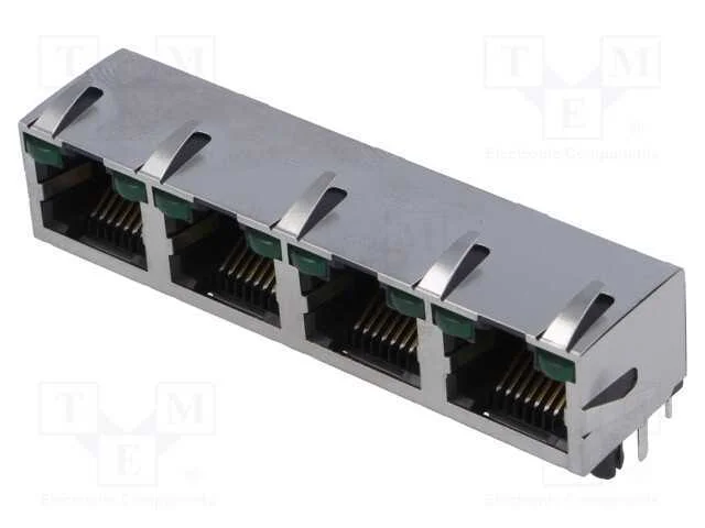 Tomada, RJ45, Cat: 5, blindadas,quádruplo,com dío.