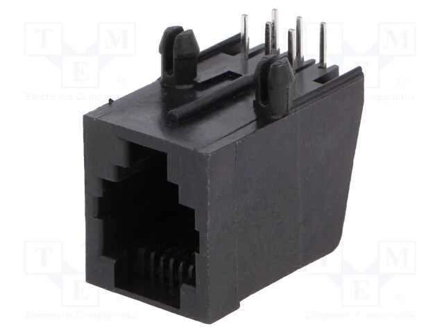 Tomada, RJ12, PIN: 6, Sistema: 6p6c, THT, angular.