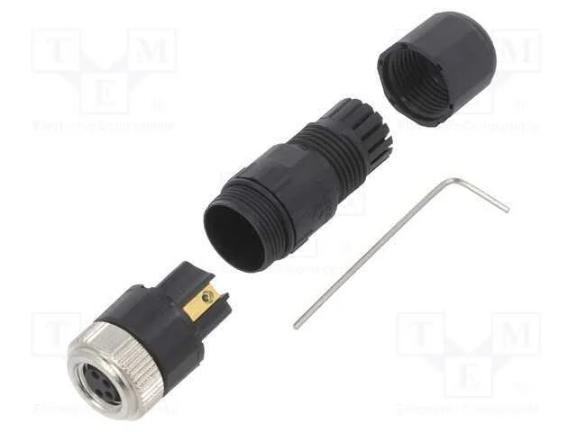 Conector: M8, f&ecirc;mea, PIN: 4, simples, com cabo, f.