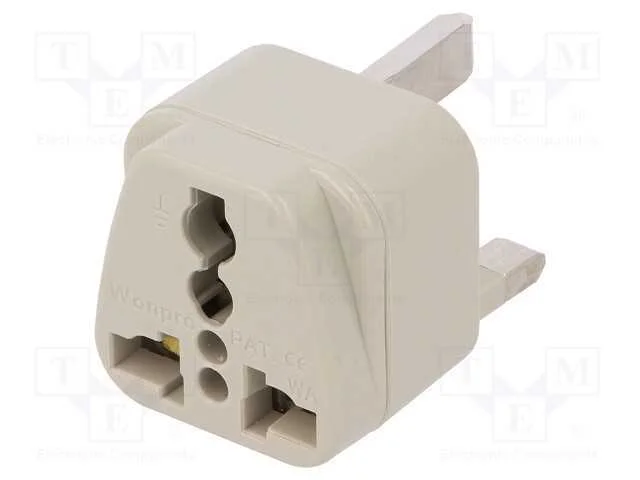 Passo: adaptador, 2P+PE, 250VAC, 13A, branca, PIN.