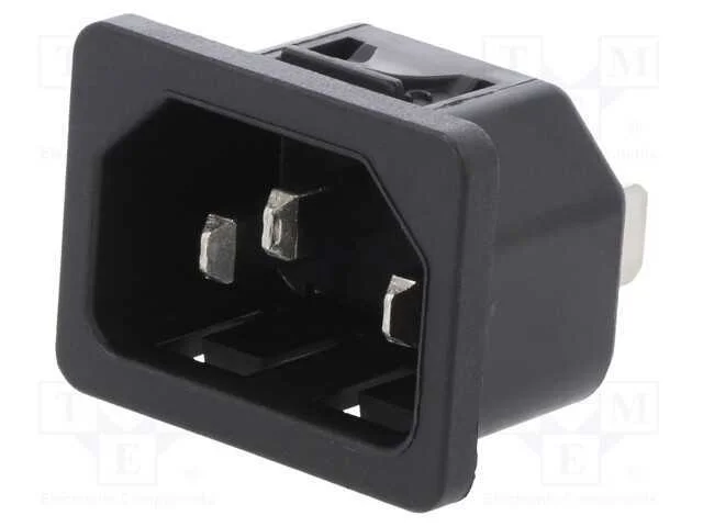 Conector: de alimentação, tomada, macho, 10A, 250.