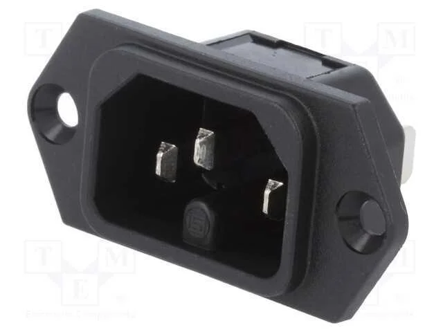 Conector: de alimentação, tomada, macho, 10A, 250.