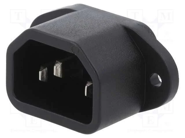 Conector: de alimentação, tomada, macho, 10A, 250.