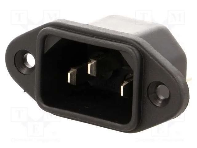 Conector: de Alimentação, Tomada, Macho, 10a, 250vac, Iec 60320